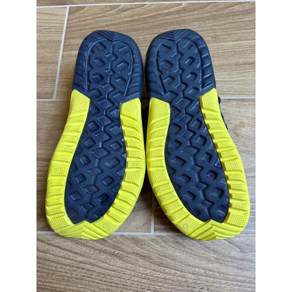 Crocs Mens Swiftwater Mesh Deck Water Sandals 9 Navy Yellow 205289 Gorpcore